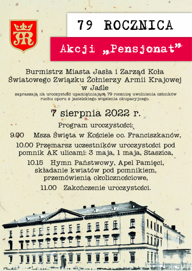 Upamiętnienie rocznicy Akcji Pensjonat w Jaśle – 5 i 7 sierpnia