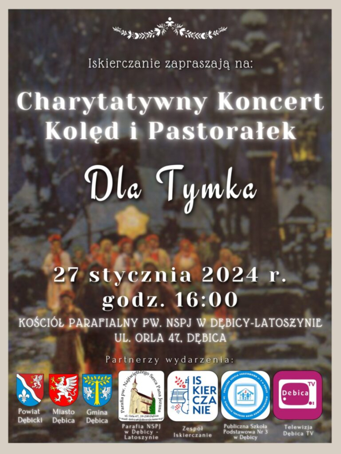 Charytatywny Koncert Kolęd i Pastorałek dla Tymka już jutro
