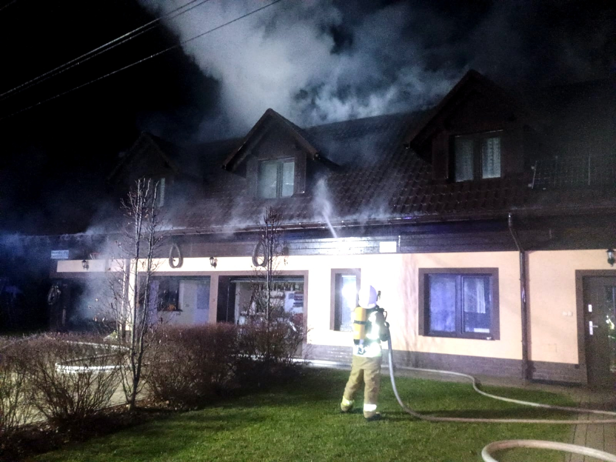 Pożar pensjonatu w Łętowni